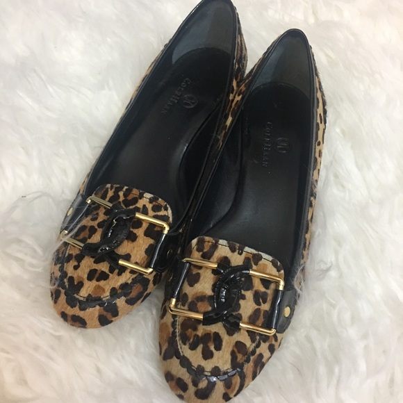 cole haan leopard loafers